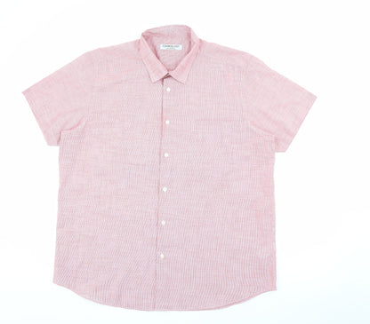 Mens UK Size XL Cedar Wood State Red  Button-Up Short Sleeve Casual Shirt