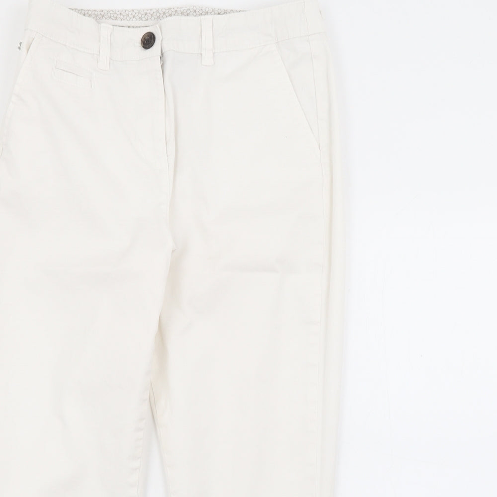 Maine Womens White  Cotton Capri Trousers Size 10 L21 in Regular Zip