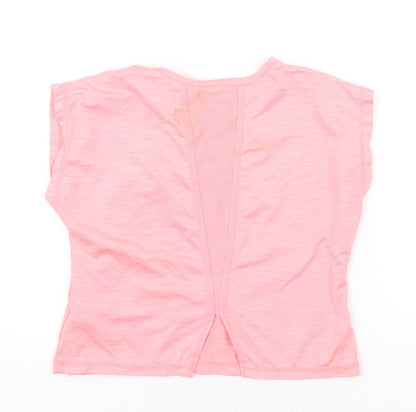 Dunnes  Girls Pink  Cotton Basic T-Shirt Size 5-6 Years Round Neck Pullover