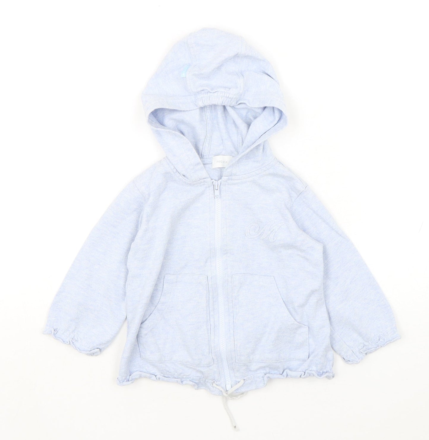 Mexx Girls Blue  Cotton Full Zip Jumper Size 18-24 Months  Zip