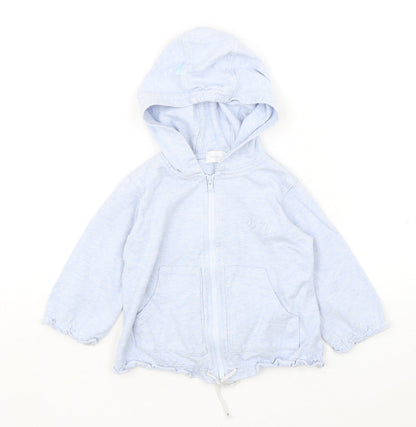 Mexx Girls Blue  Cotton Full Zip Jumper Size 18-24 Months  Zip