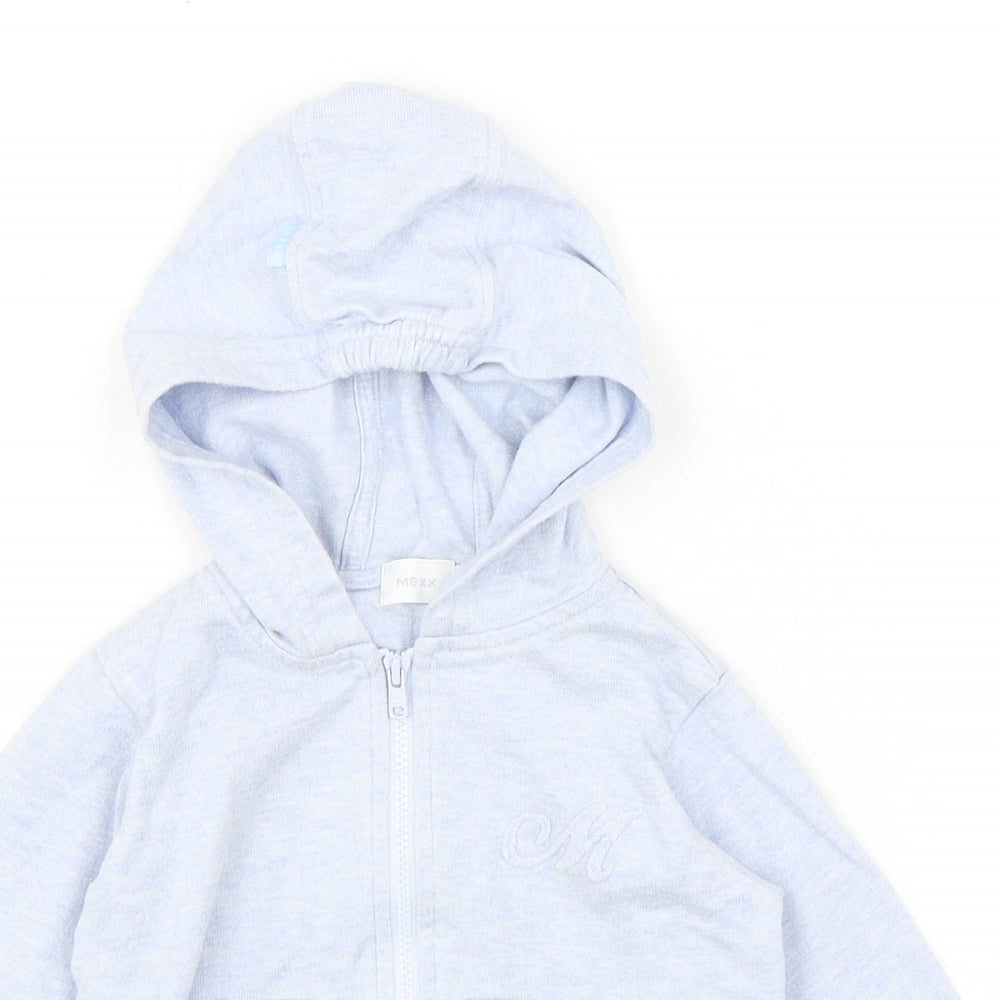 Mexx Girls Blue  Cotton Full Zip Jumper Size 18-24 Months  Zip