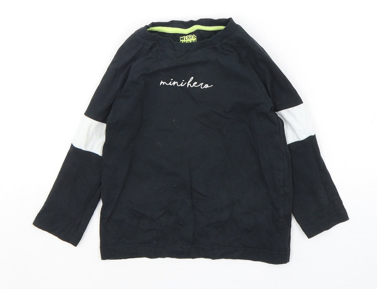 Additional front view of F&F boys’ multicoloured cotton basic t-shirt, size 18-24, months round neck pullover