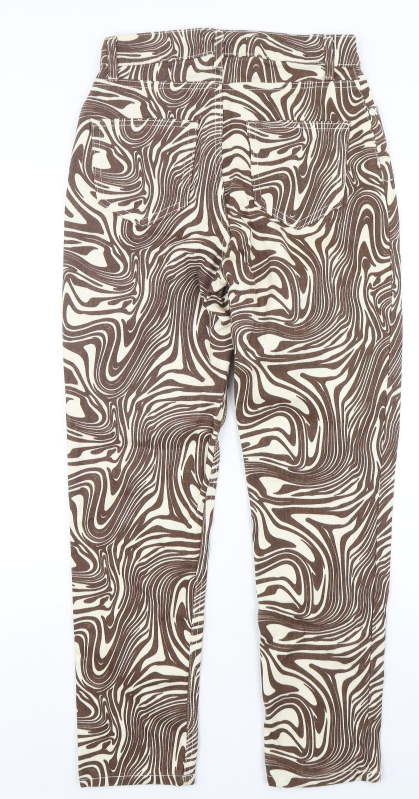 Denim Co Womens Multicoloured Geometric Cotton Straight Jeans Size 6 L28 in Regular