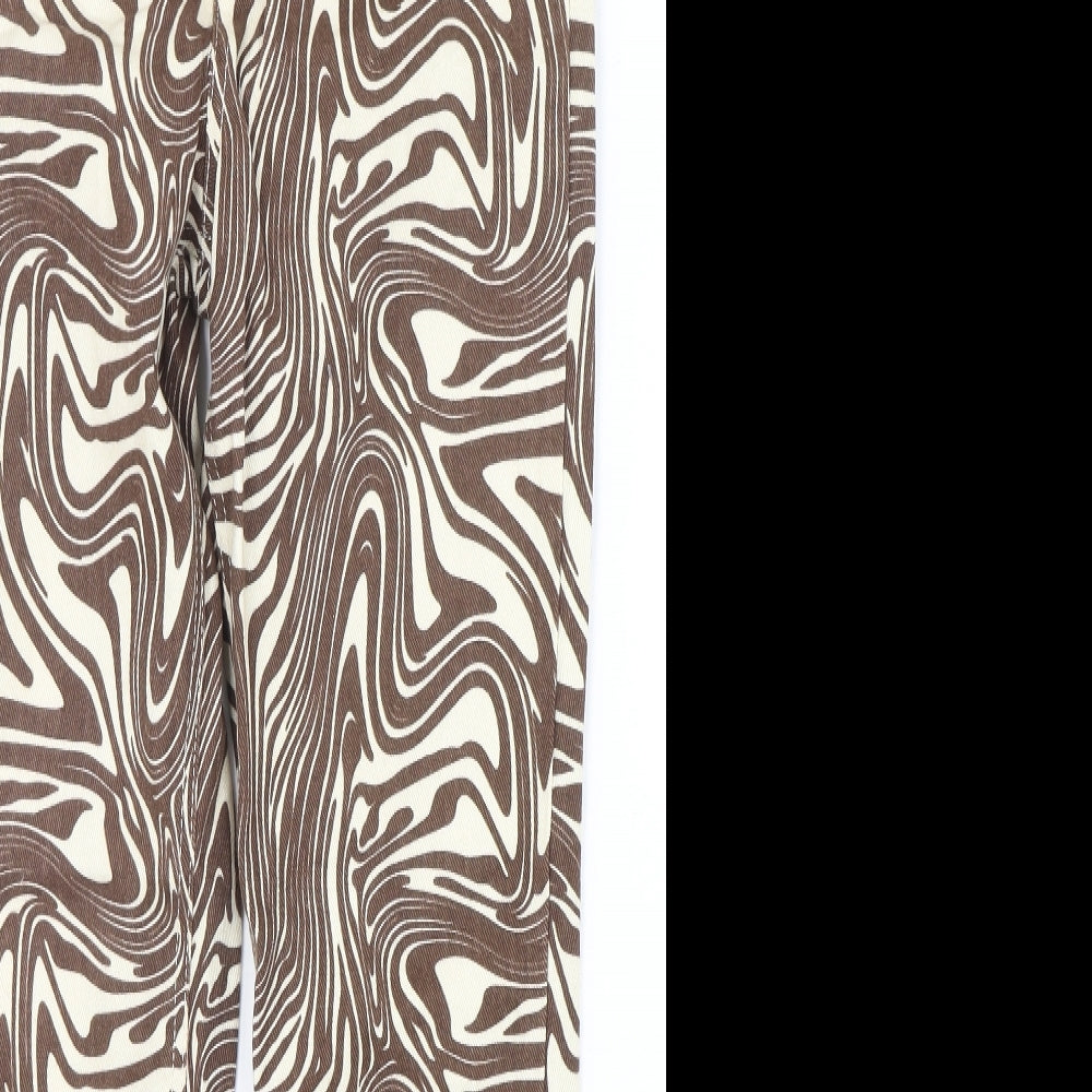 Denim Co Womens Multicoloured Geometric Cotton Straight Jeans Size 6 L28 in Regular