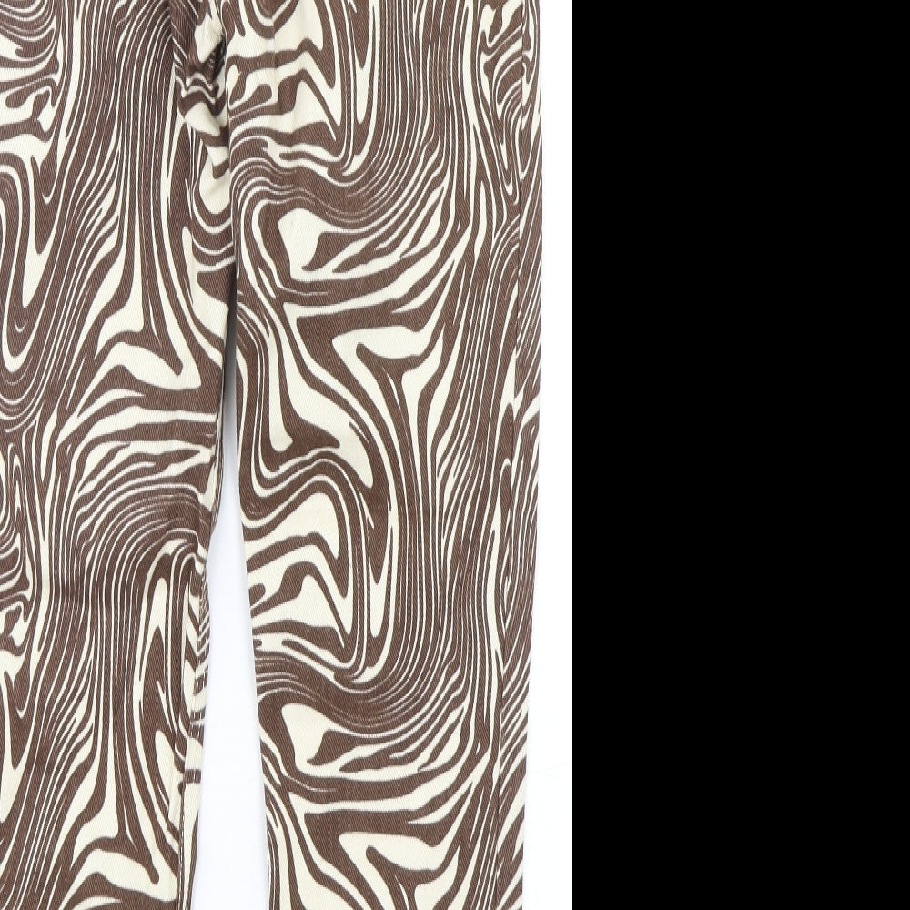 Denim Co Womens Multicoloured Geometric Cotton Straight Jeans Size 6 L28 in Regular