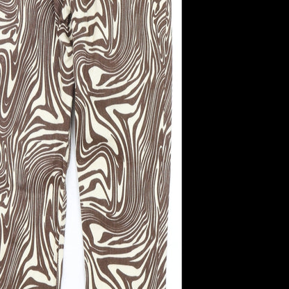 Denim Co Womens Multicoloured Geometric Cotton Straight Jeans Size 6 L28 in Regular