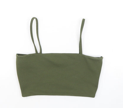 Parisian  Womens Green  Polyester Cropped Tank Size 10 Off the Shoulder