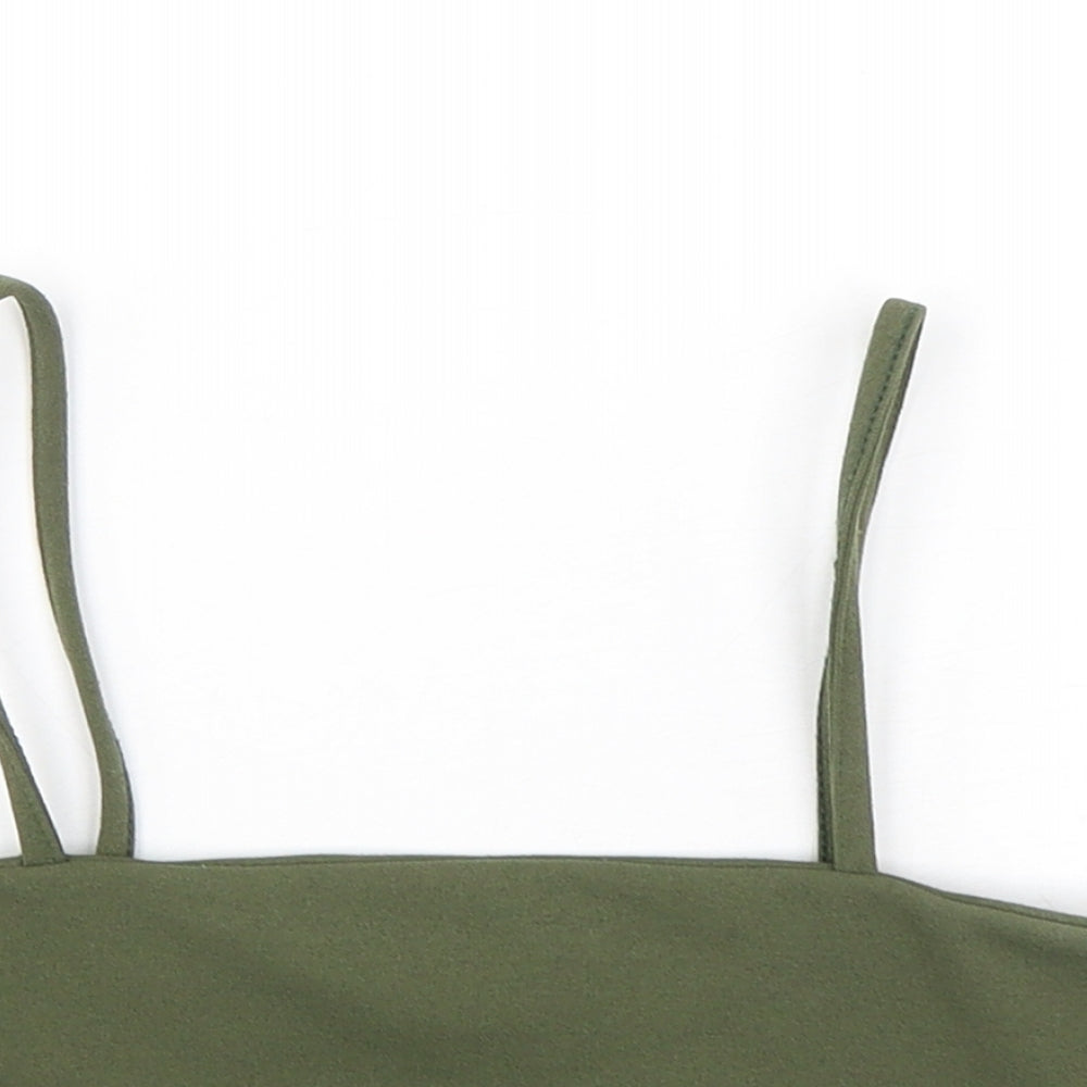 Parisian  Womens Green  Polyester Cropped Tank Size 10 Off the Shoulder