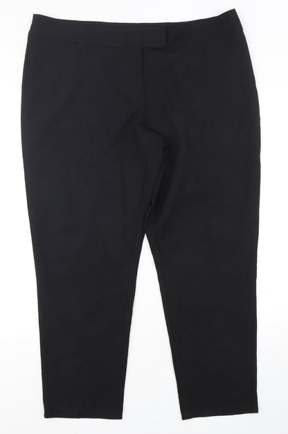 George Mens Black  Polyester Trousers  Size 18 L28 in Regular