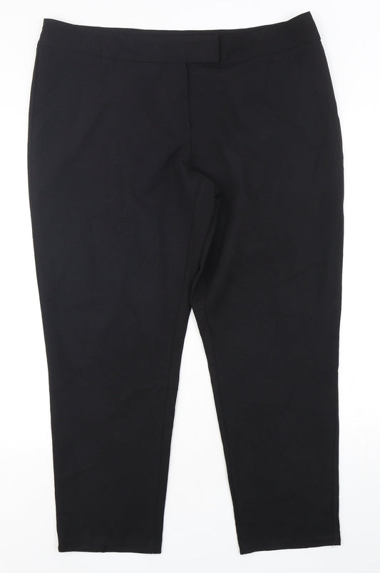 George Mens Black  Polyester Trousers  Size 18 L28 in Regular