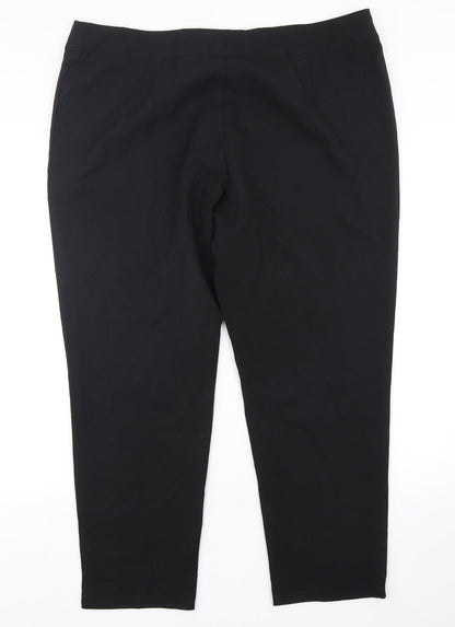 George Mens Black  Polyester Trousers  Size 18 L28 in Regular