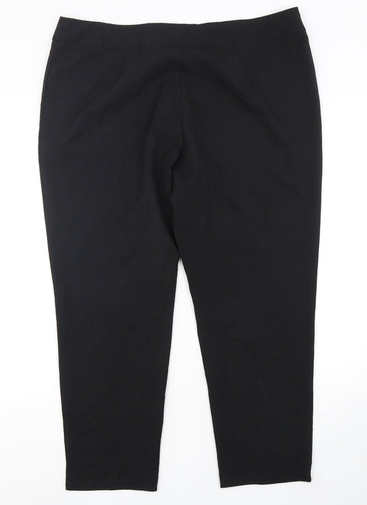 George Mens Black  Polyester Trousers  Size 18 L28 in Regular