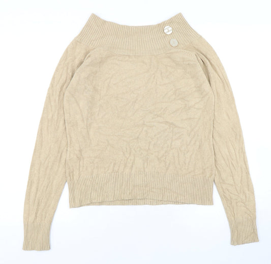Womens UK Size XL Debbie Morgan Beige Pullover Jumper