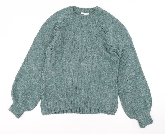 Womens UK Size XS H&M Green Pullover Jumper