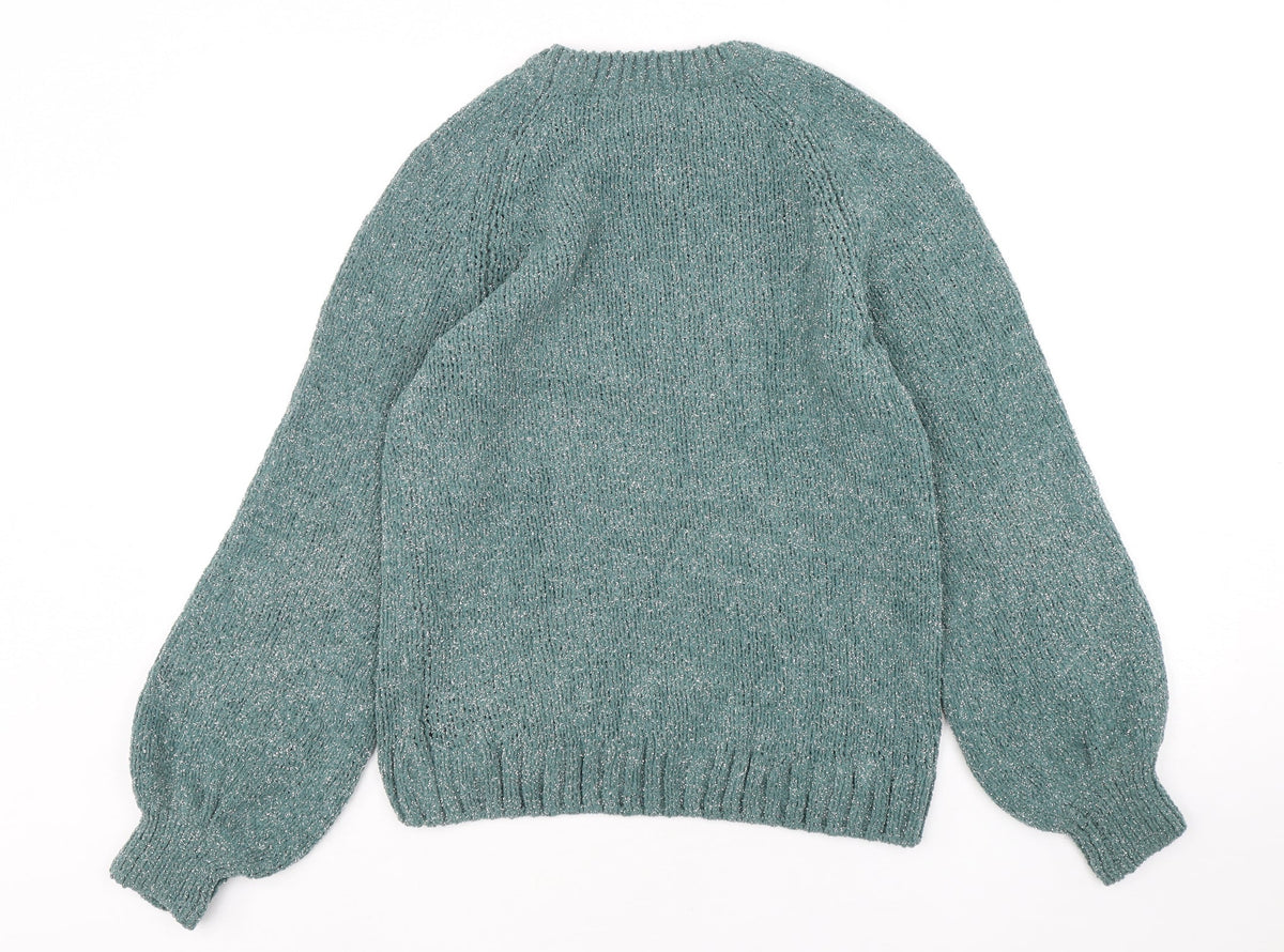 Womens UK Size XS H&M Green Pullover Jumper