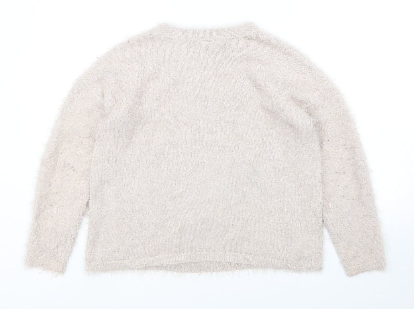 Primark Womens Pink Round Neck  Nylon Pullover Jumper Size 4   - Chip Beauty and the Beast