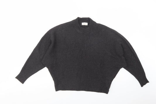 Apricot Womens Grey Mock Neck  Viscose Pullover Jumper Size 10