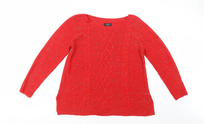 Womens UK Size 16 Papaya Red Pullover Jumper