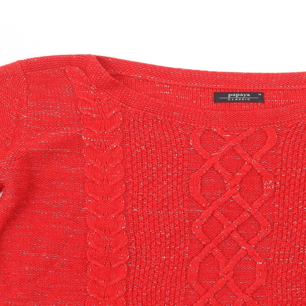 Womens UK Size 16 Papaya Red Pullover Jumper