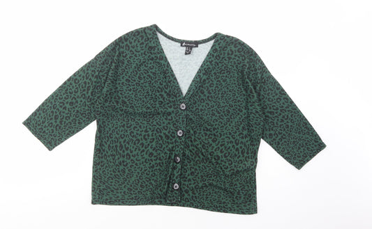 Womens UK Size S New Look Green Basic Button-Up