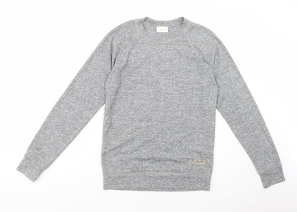 Amour London Mens Grey Crew Neck  Polyester Pullover Jumper Size S