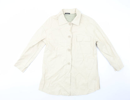 Boohoo Womens Beige   Pea Coat Coat Size 10  Button