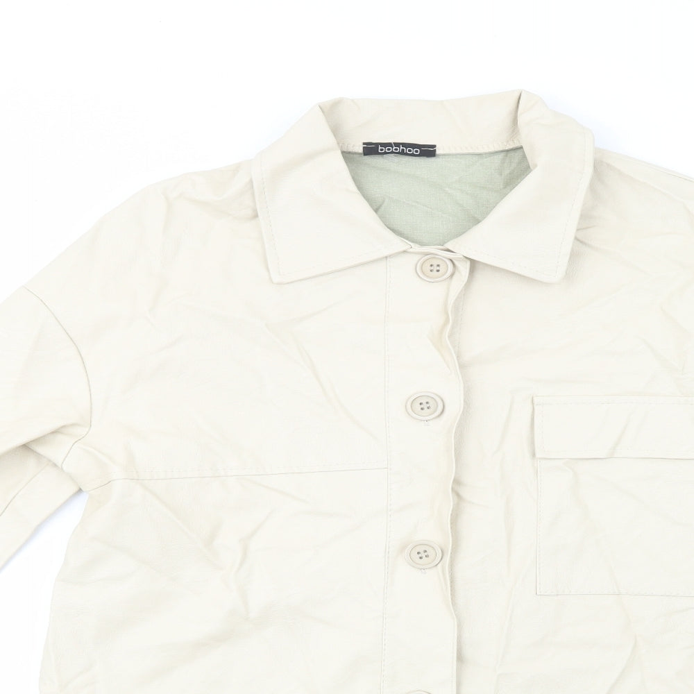 Boohoo Womens Beige   Pea Coat Coat Size 10  Button