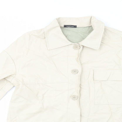 Boohoo Womens Beige   Pea Coat Coat Size 10  Button