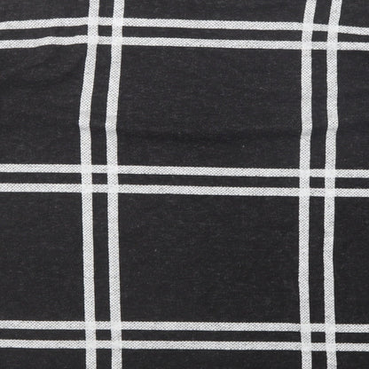 F&F Womens Black Crew Neck Plaid Polyester Tunic Jumper Size 10