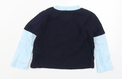 Early Days Boys Blue  Cotton Basic T-Shirt Size 6-9 Months Crew Neck Pullover - Dad's Little Hero