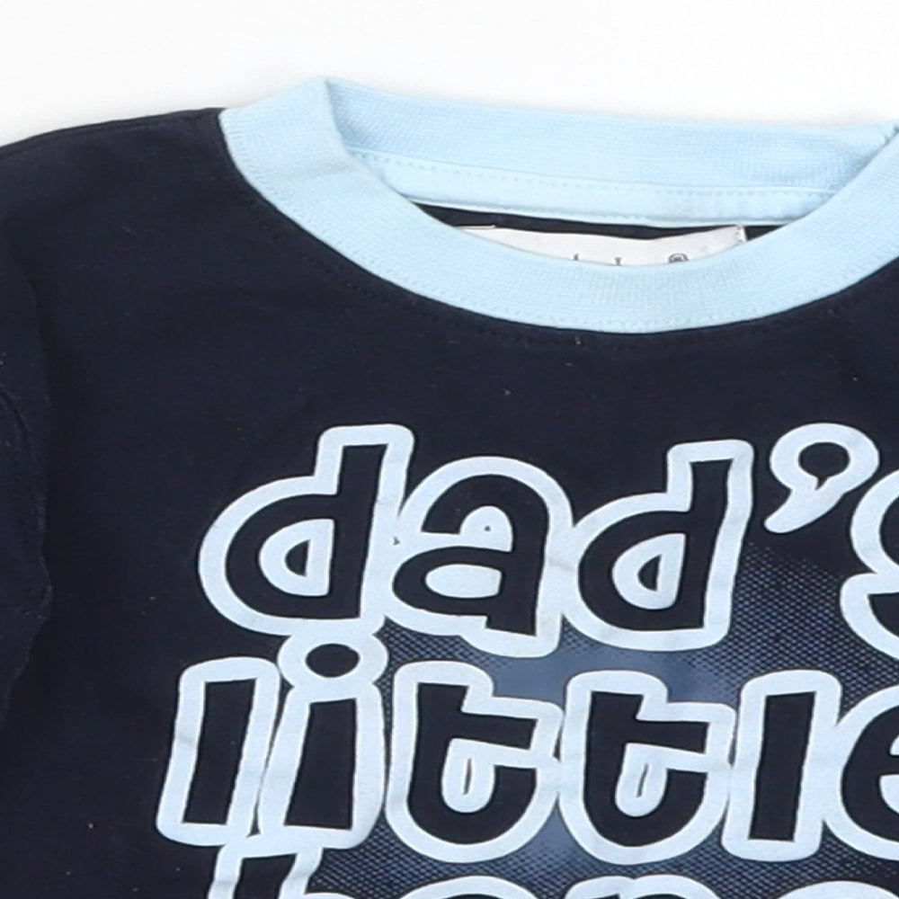 Early Days Boys Blue  Cotton Basic T-Shirt Size 6-9 Months Crew Neck Pullover - Dad's Little Hero