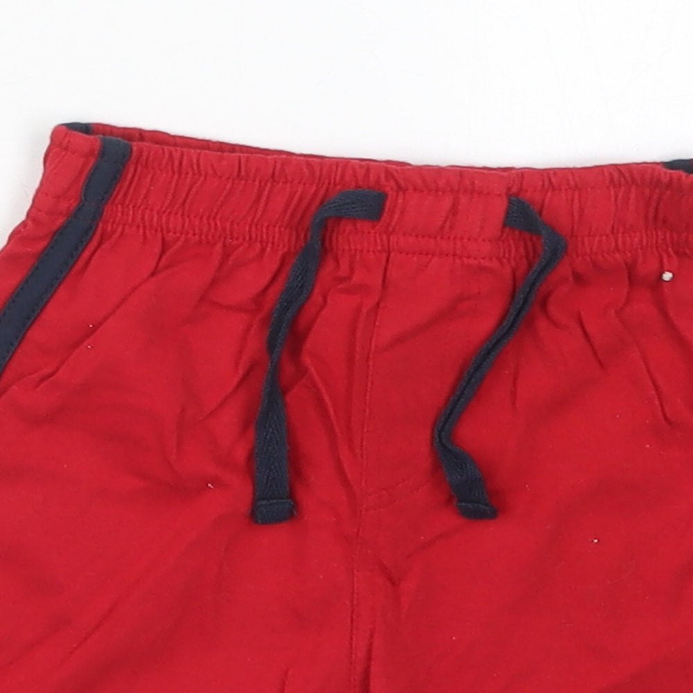 TU Boys Red  Cotton Sweatpants Trousers Size 9-12 Months  Drawstring - Sweat Shorts