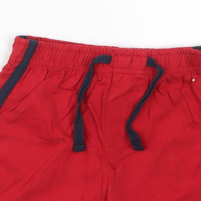 TU Boys Red  Cotton Sweatpants Trousers Size 9-12 Months  Drawstring - Sweat Shorts