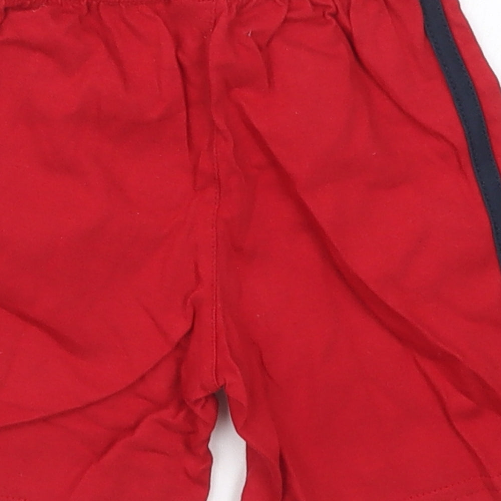 TU Boys Red  Cotton Sweatpants Trousers Size 9-12 Months  Drawstring - Sweat Shorts