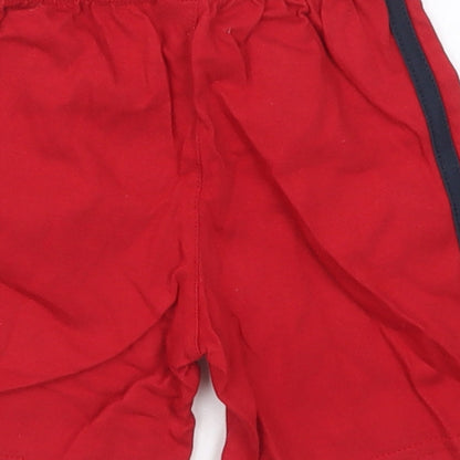 TU Boys Red  Cotton Sweatpants Trousers Size 9-12 Months  Drawstring - Sweat Shorts