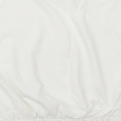 Primark Womens White  Polyester Cropped T-Shirt Size 22 Crew Neck