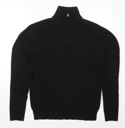 Cedar Wood State Mens Black High Neck  Acrylic Pullover Jumper Size S