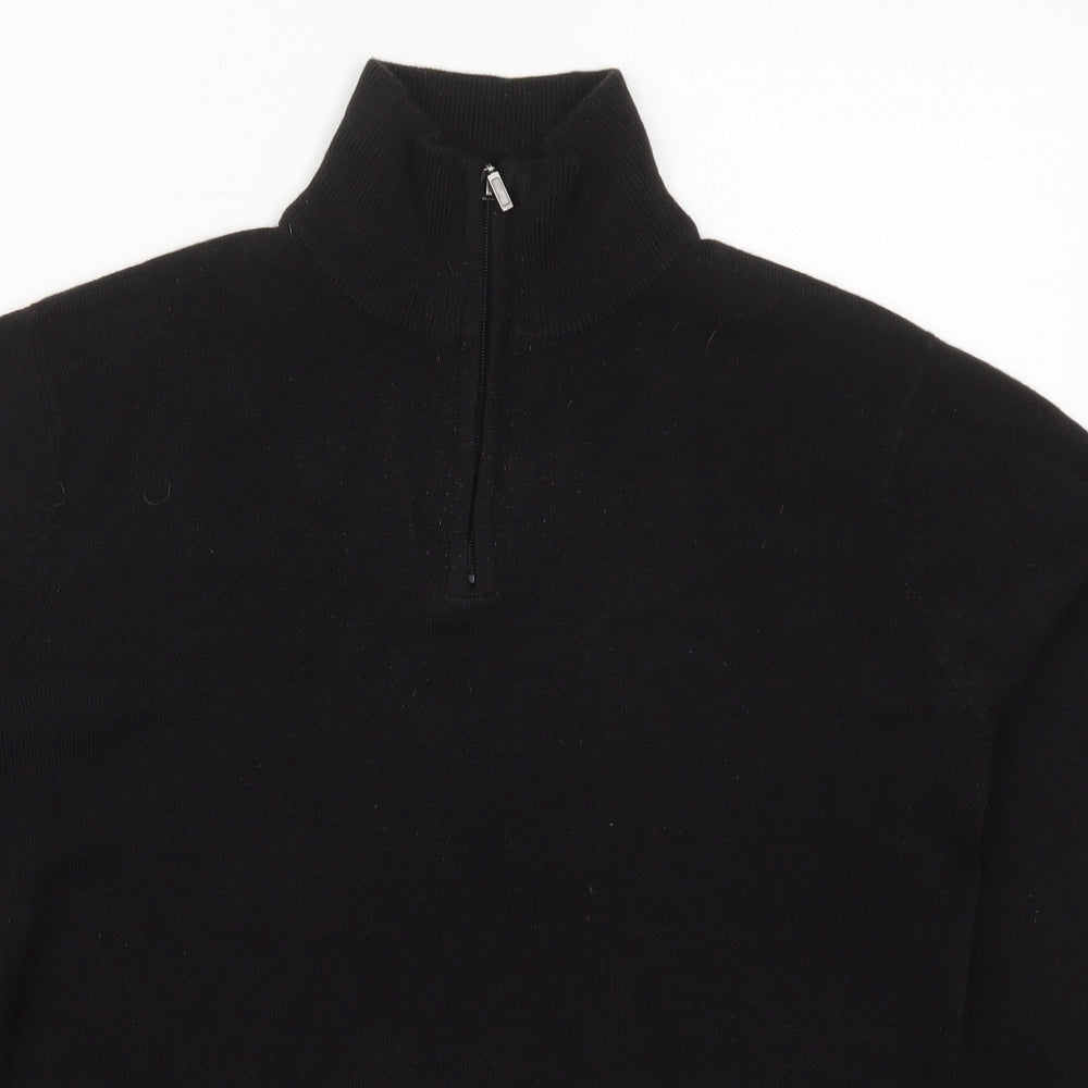 Cedar Wood State Mens Black High Neck  Acrylic Pullover Jumper Size S