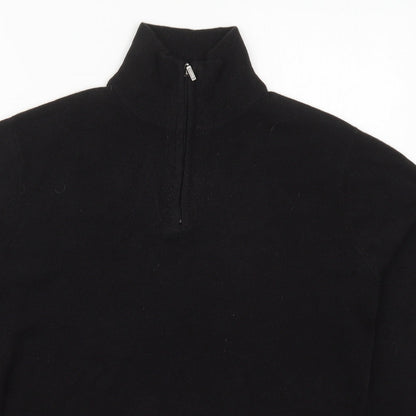 Cedar Wood State Mens Black High Neck  Acrylic Pullover Jumper Size S