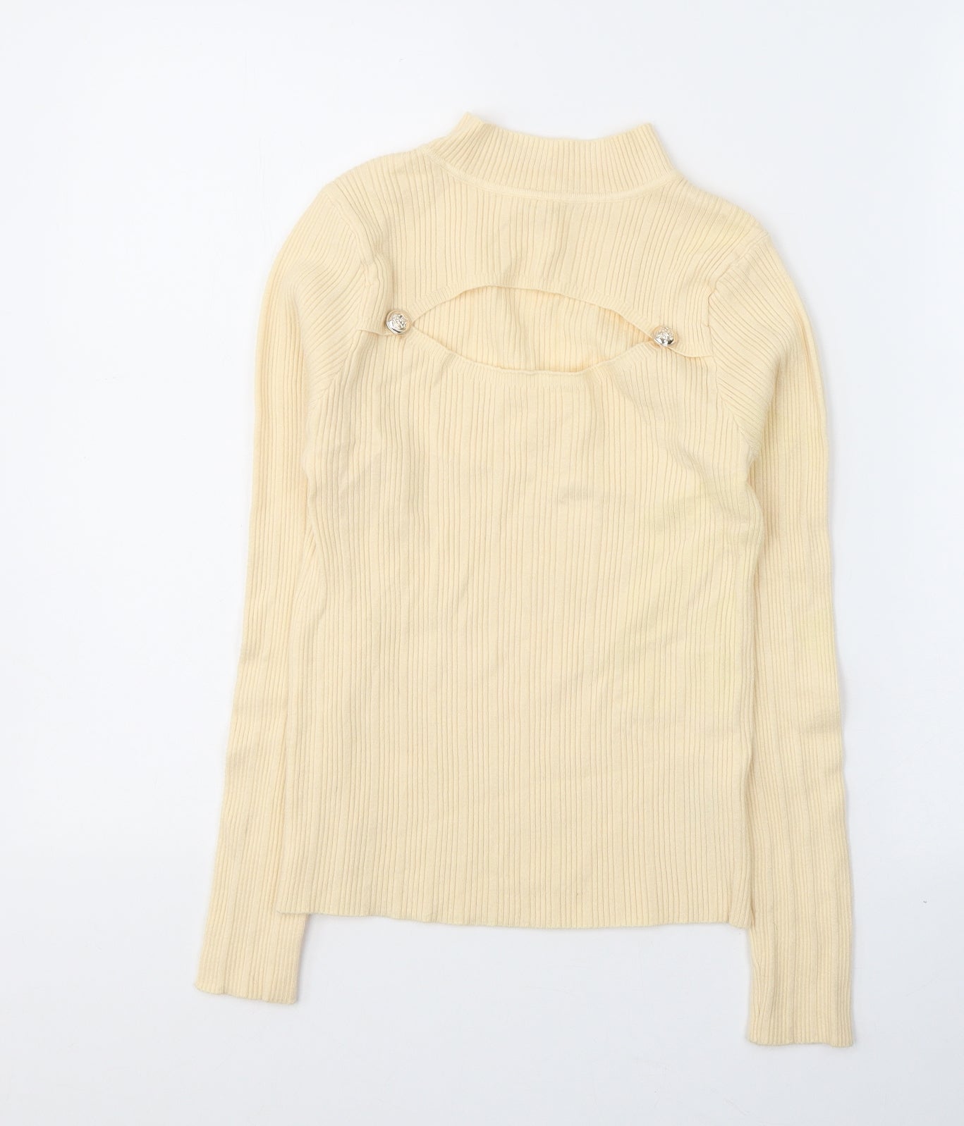 Womens UK Size M Cherry Koko Beige Jersey Blouse