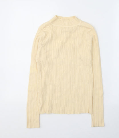 Womens UK Size M Cherry Koko Beige Jersey Blouse