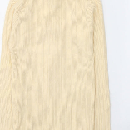 Womens UK Size M Cherry Koko Beige Jersey Blouse