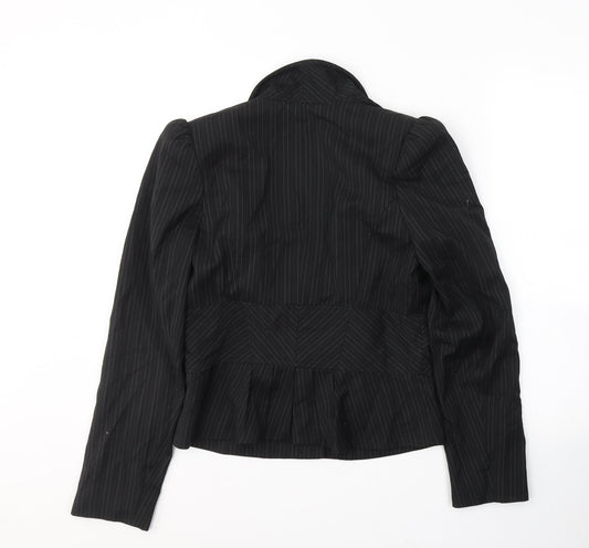 Dorothy Perkins Womens Black Striped Polyester Jacket Suit Jacket Size 12