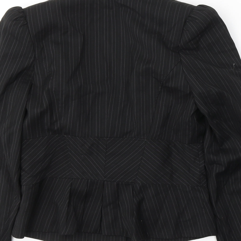 Dorothy Perkins Womens Black Striped Polyester Jacket Suit Jacket Size 12