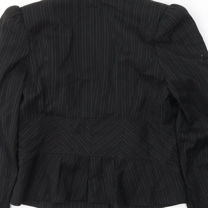 Dorothy Perkins Womens Black Striped Polyester Jacket Suit Jacket Size 12