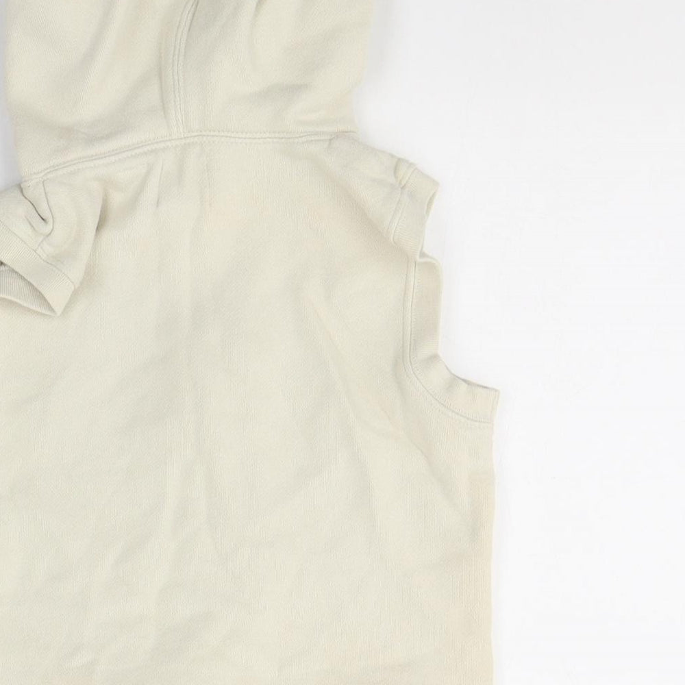 Gap Boys Beige  Cotton Vest Hoodie Size 3 Years  Zip - Football