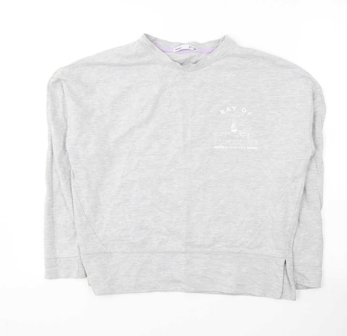 Lefties Womens Grey  Cotton Pullover Sweatshirt Size S  Pullover - Ray of sunshine