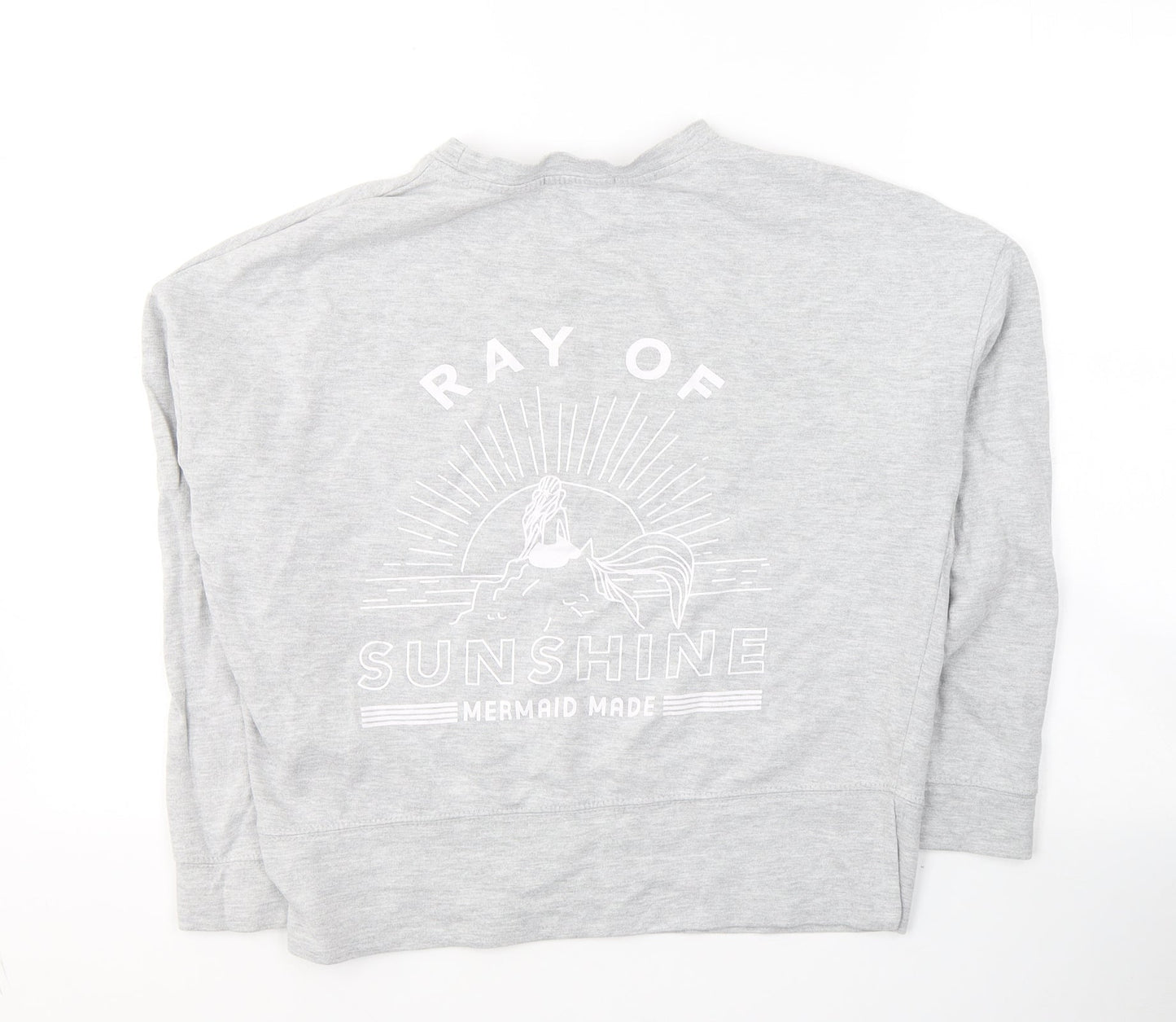 Lefties Womens Grey  Cotton Pullover Sweatshirt Size S  Pullover - Ray of sunshine