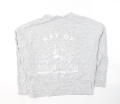 Lefties Womens Grey  Cotton Pullover Sweatshirt Size S  Pullover - Ray of sunshine